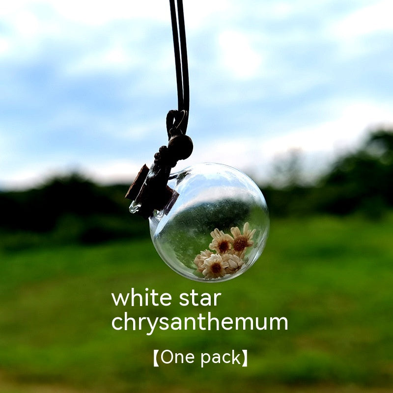 Essence Elysium: Car Preserved Flower Perfume Bottle Pendant.