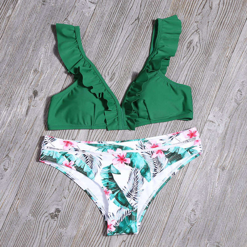 Ruffled split bikini