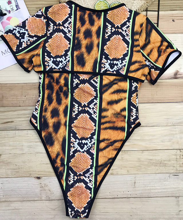 Women's printed one-piece swimsuit