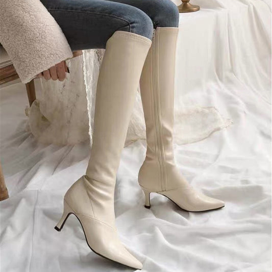 Pointed toe stiletto high boots