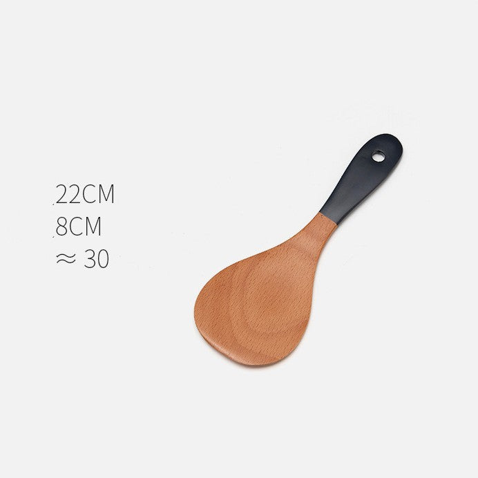 Household Non-stick Wooden Spatula Rice Spoon Wooden Soup Spoon Cookware Set