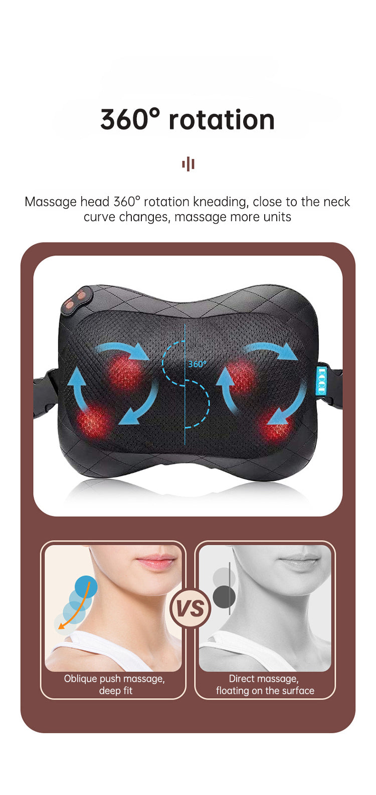 Multifunctional Shiatsu Neck, Back and Shoulder Electric Kneading  Smart  Massager