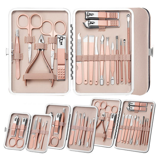 Professionelles Scheren- und Nagelknipser-Set, Ohrlöffel, Zange für abgestorbene Hautzellen, Nagelschneidezange, Pediküremesser, Nagelrillenschneider