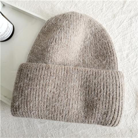 Rabbit Hair Hat Female Winter Ear Protection Warm Fashion Magnanimous Plush Knitted Wool Cap New Cold Cap