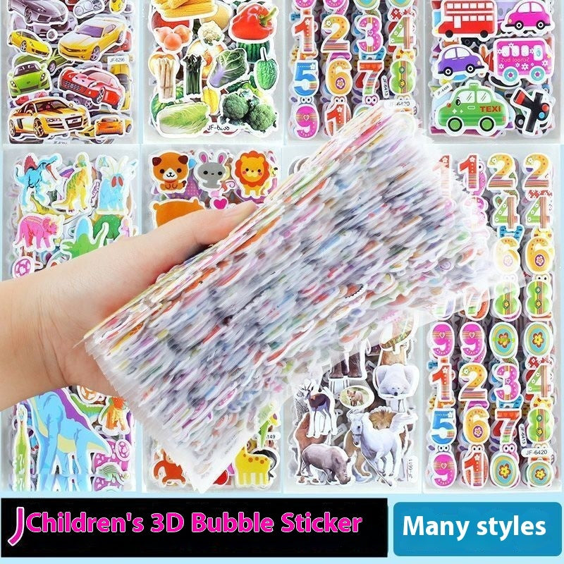 Children's 3D Cartoon Bubble Stickers Reward