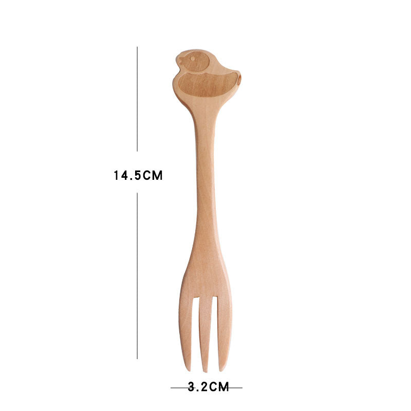 Cartoon wooden spoon and fork boxed