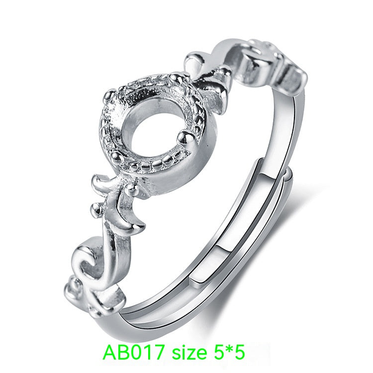 925 Silver Plating 18k Platinum Ring Frame Accessories