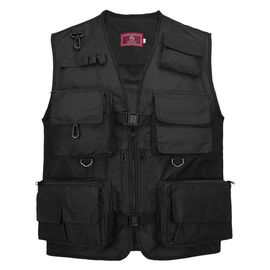 Black Vest Waistcoat Vest Men And Women With Multifunctional Tooling Style