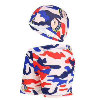 Summer Children's Cute Cartoon Beach Pants Swimming Cap Suit