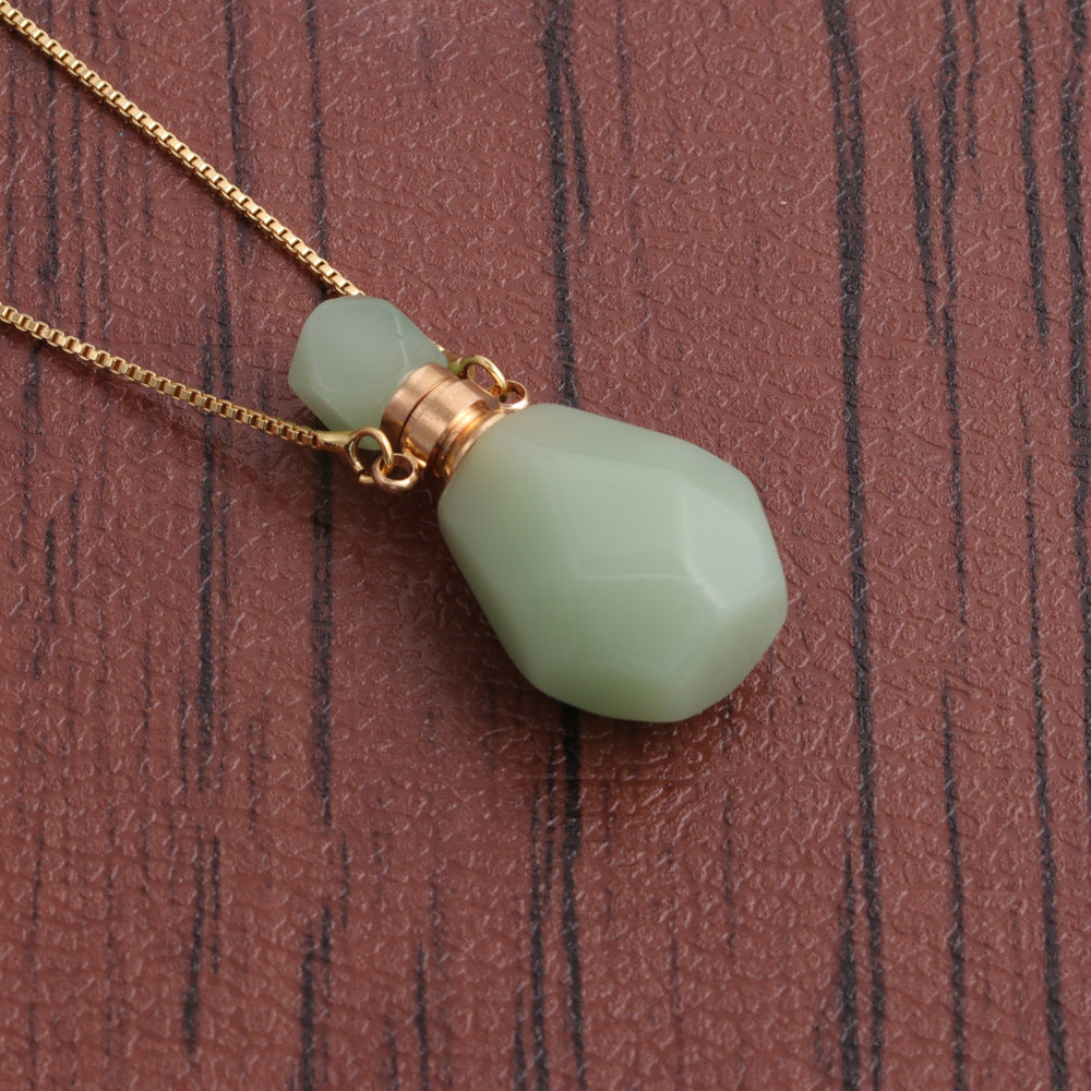 Essence Elysium: Semi Precious Stone Perfume Bottle Necklace.