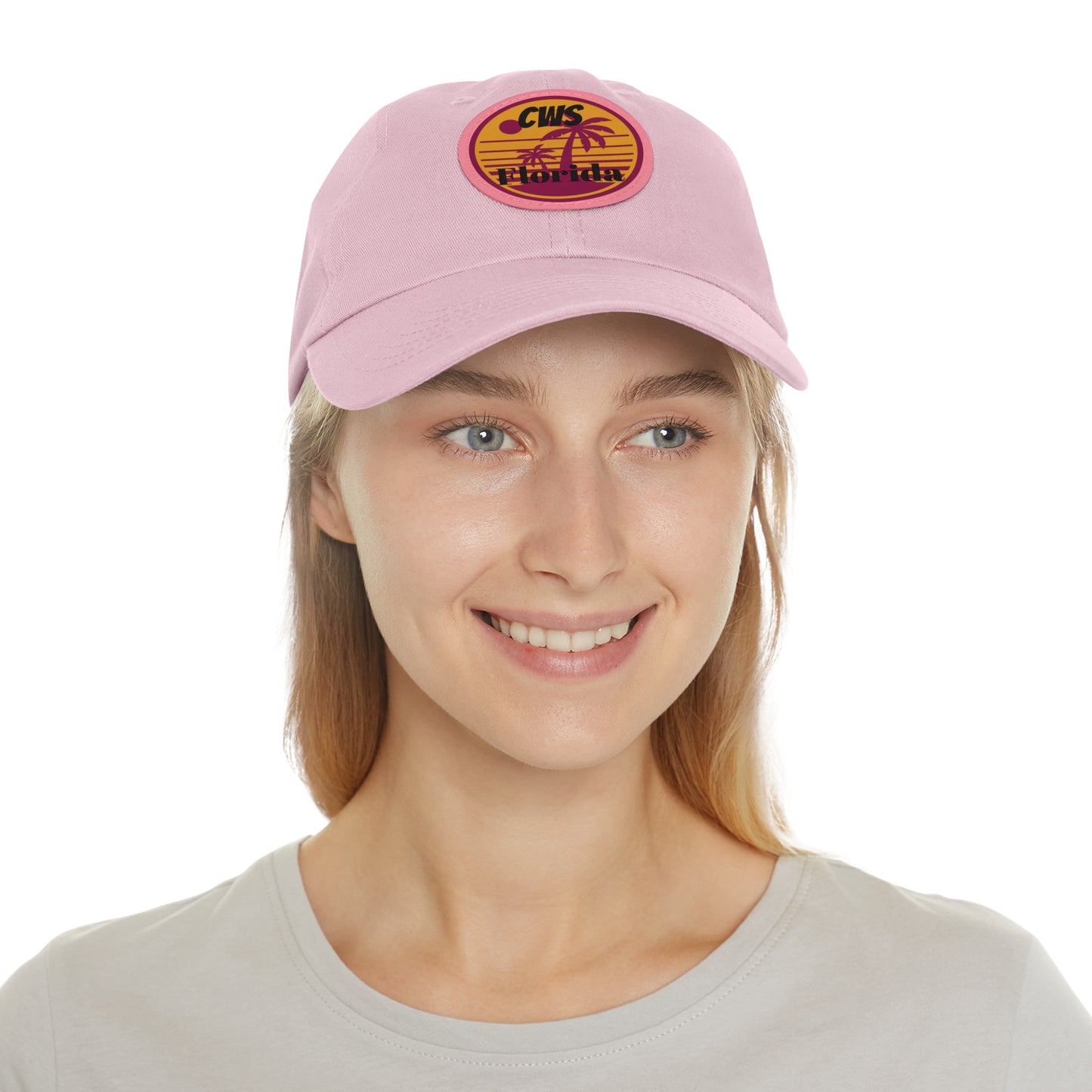 CWS Florida Palm Trees Dad Hat with Leather Patch (Round) By Cozy Winter Store (ships within USA only)