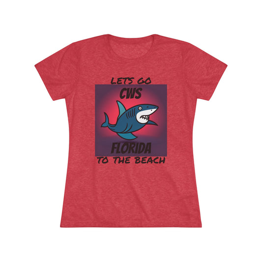 CWS Florida Funny Shark Women's Triblend Tee By Cozy Winter Store (ships within USA only)