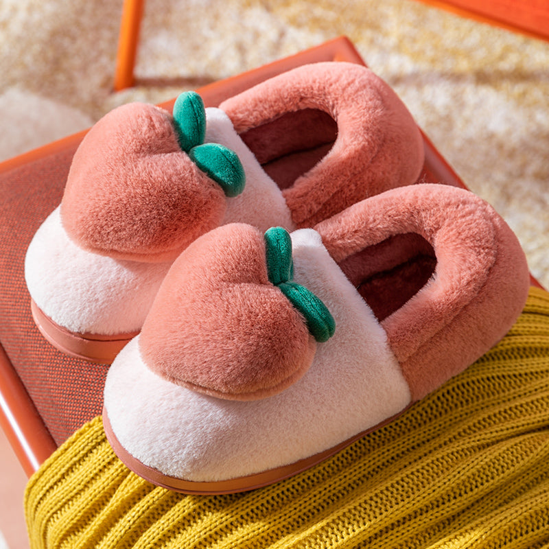 WinterPouch: Women's cotton slippers with a bag for household comfort.