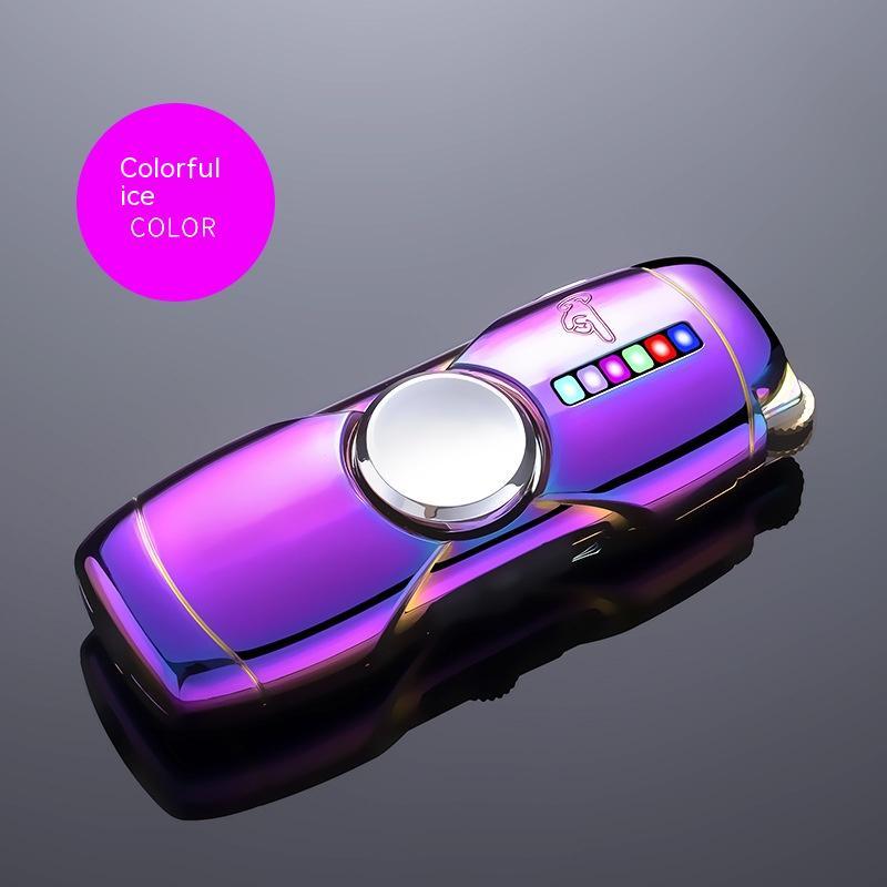 LED Colored Lamp Straight Punch Fingertip Gyro Gas Lighters