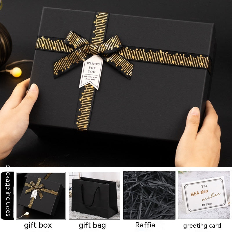 Essence Elysium: Bow Birthday Gift Box with Perfume and Scarf.