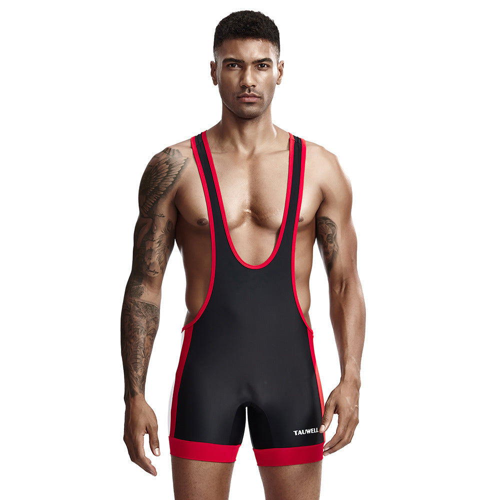 Personality Trendy Sports And Leisure One-piece Vest Suit Men's Fashion Sexy Stretch One-piece Swimsuit