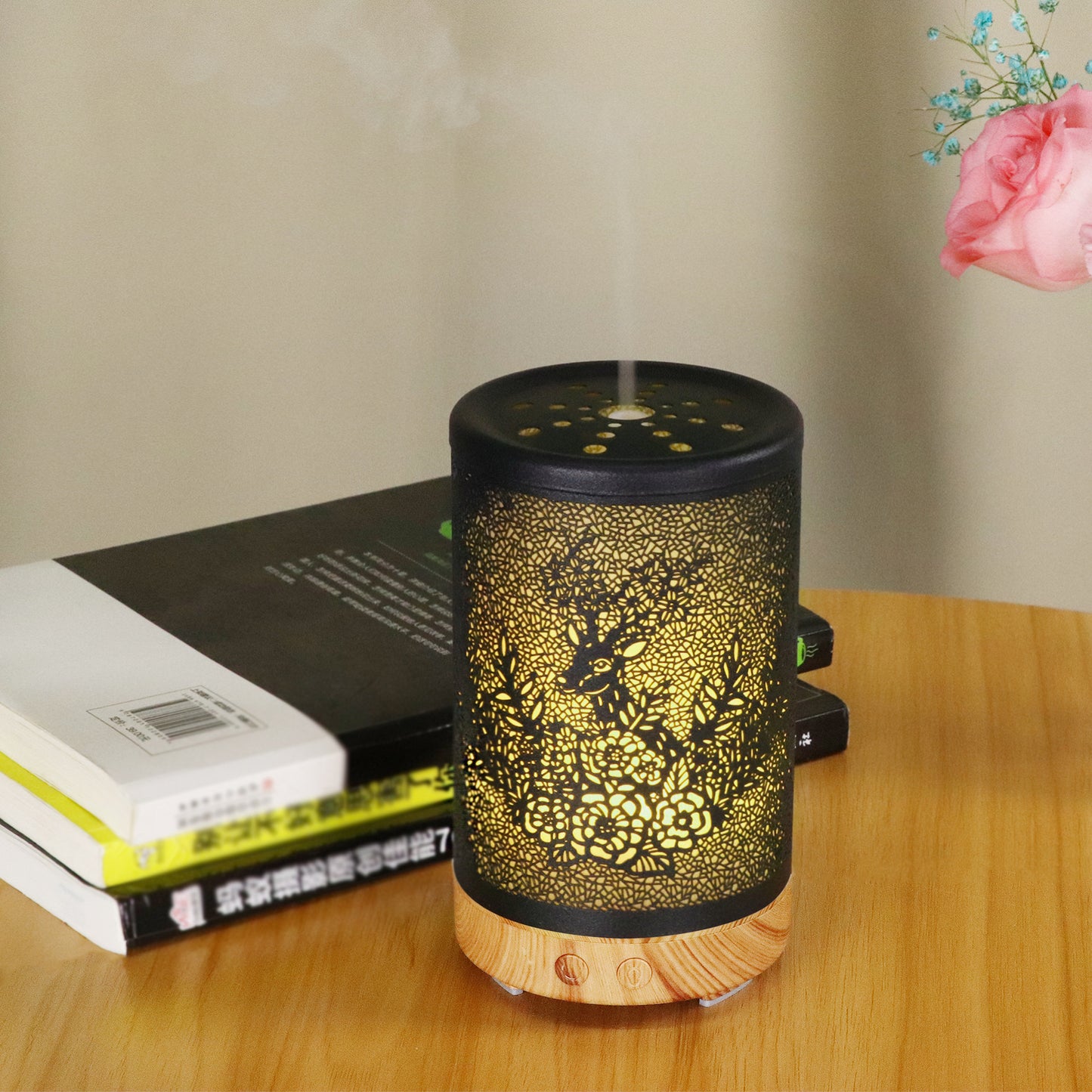 Goat Hardware Iron Aroma Diffuser Spray 100ml Colorful Lights Sika Deer Office Hollow Fragrance Humidifier