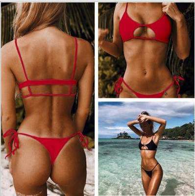 Solid color female swimsuit