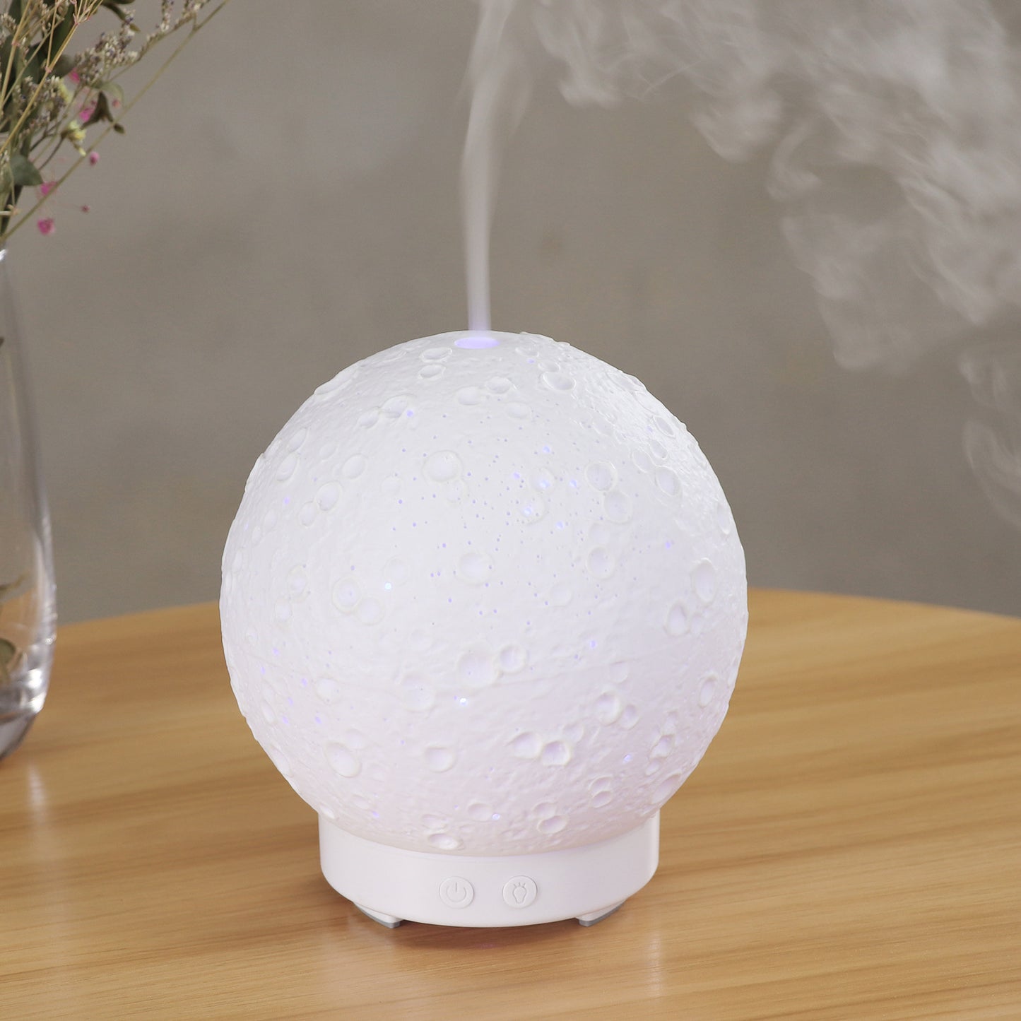 Kreativer runder Mond Keramik Aroma Diffusor Luftbefeuchter Spray Desktop Ultraschall Aroma Diffusor