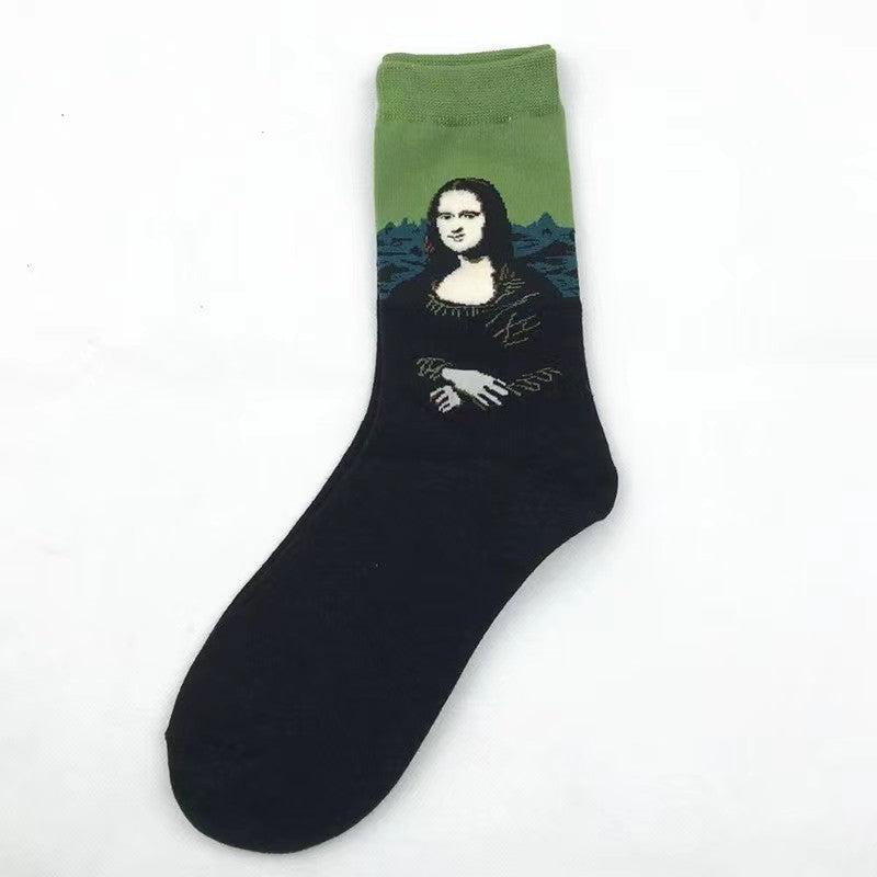 Trendy Socken mit künstlerischer Illustration bis zur Mitte der Wade