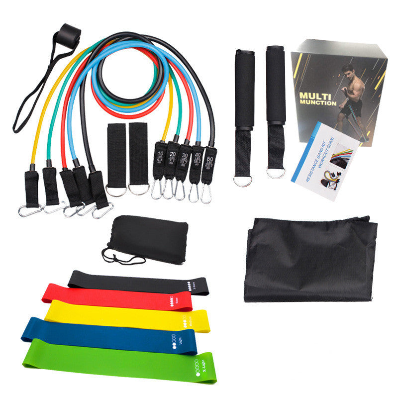 Multifunctional Rally TPE11 Piece Set Fitness Rally Rope Latex Elastic Cord Resistance Ring