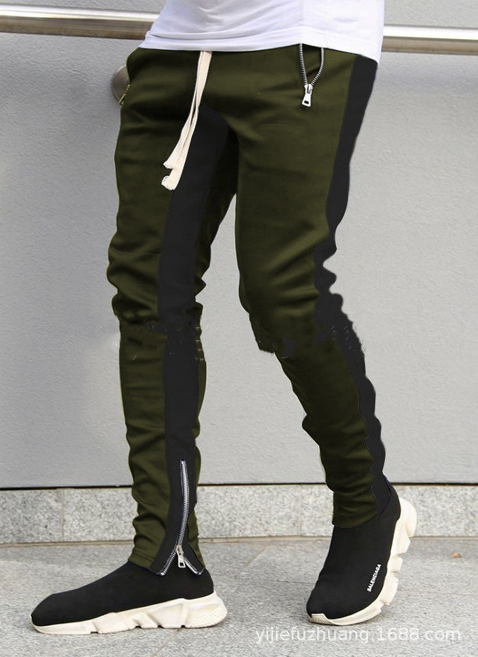 FOG Bibb with uniform pants pants trousers inside zipper retro color stripe men's casual pants