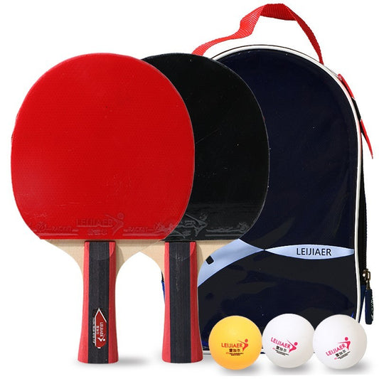 Table tennis racket with two rackets and three balls