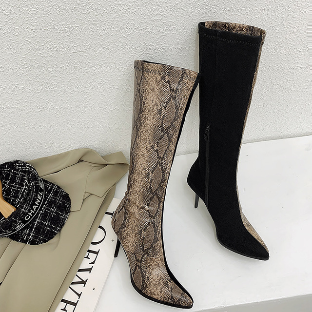 Stiletto high heel pointed toe boots