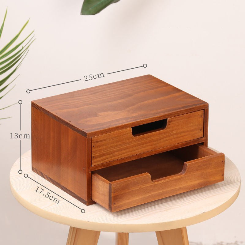 Vintage Wooden Multifunctional Drawer Storage Box