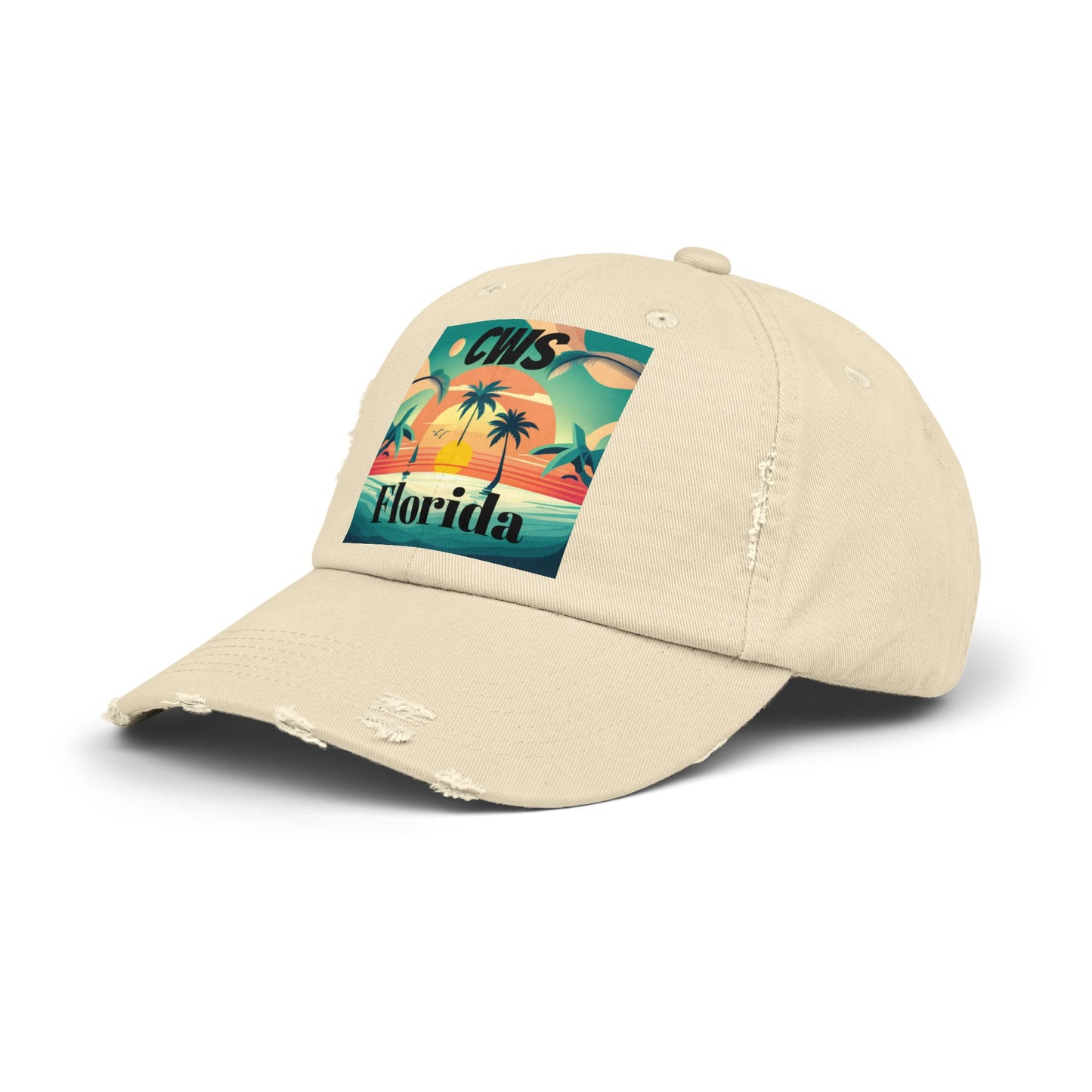 CWS Florida Unisex Distressed Cap by Cozy Winter Store (ships within USA only)