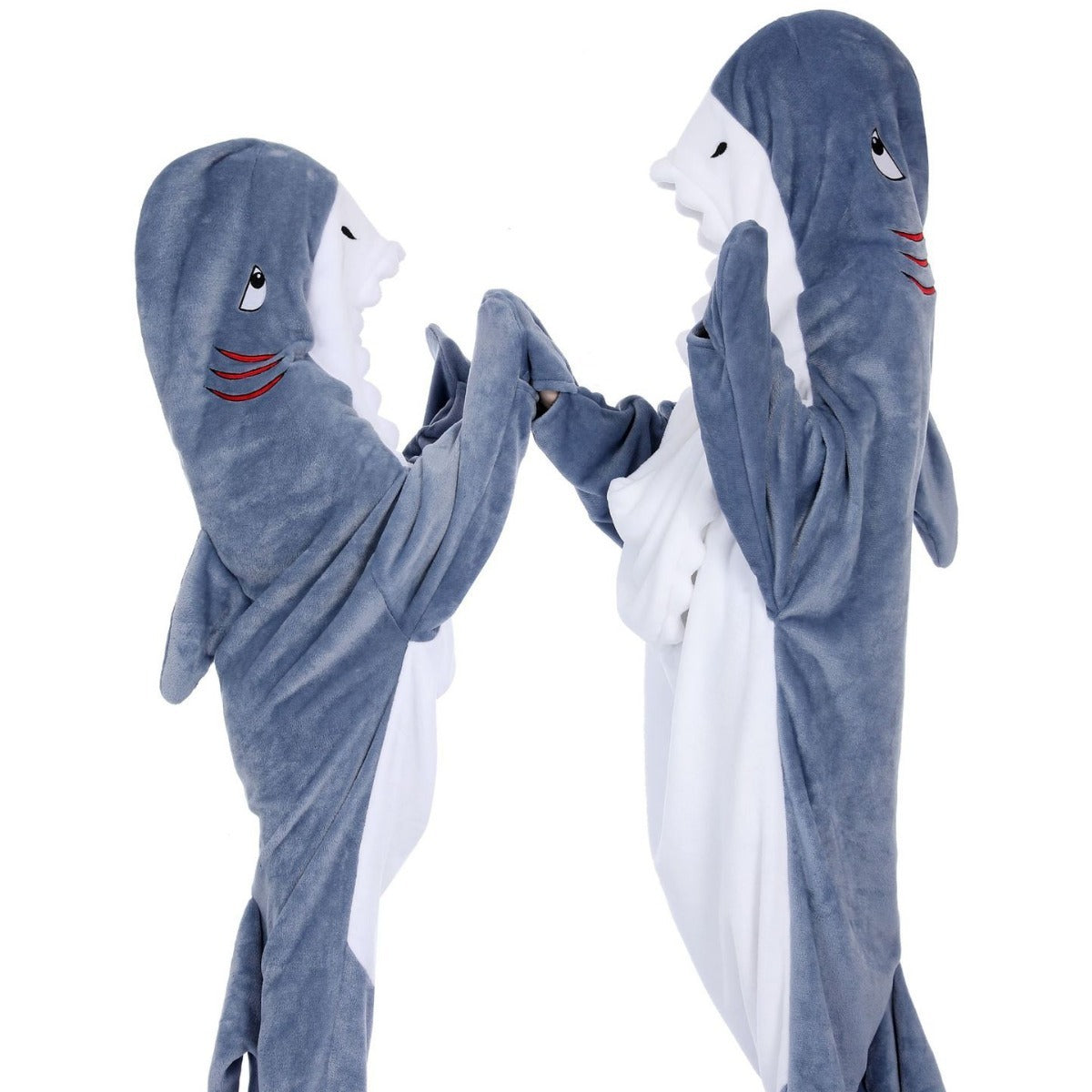 Cartoon Shark Dinosaur One-piece Pajamas Couple Cute Home Clothes Winter Warm Plush Jumpsuit Lazy Warm Homewear Women