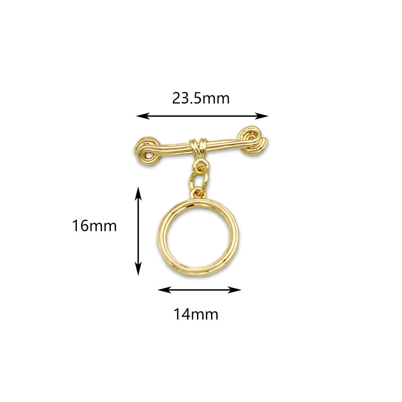 Zubehör Halskette Clip Armband Knopf Kupfer Beschichtung 18K Echtgold OT Schnalle Farbbeständige Gold Ending Verbindungsschnalle