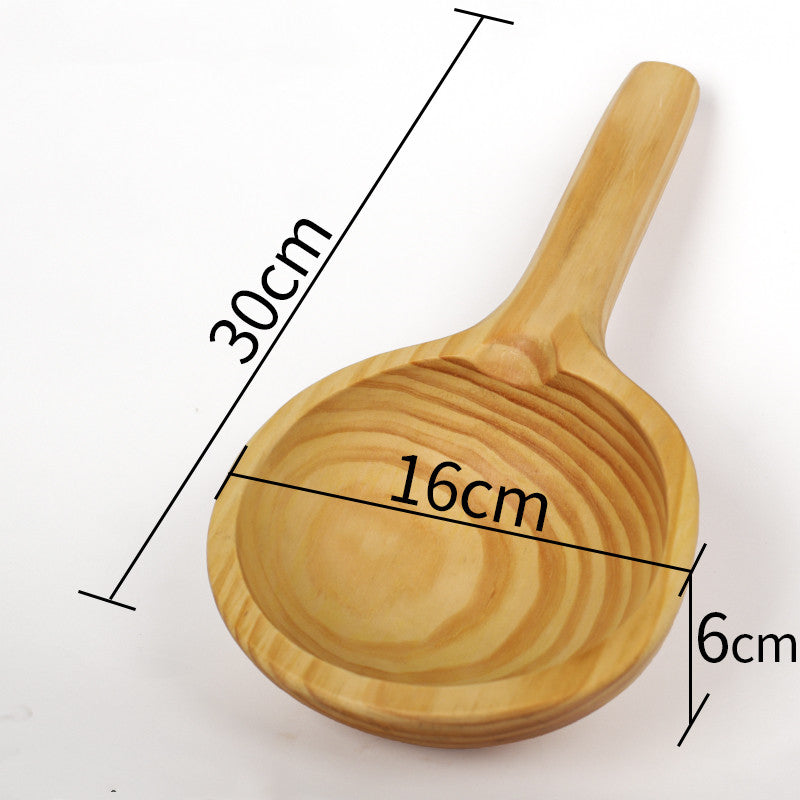 Wooden spoon water scoop