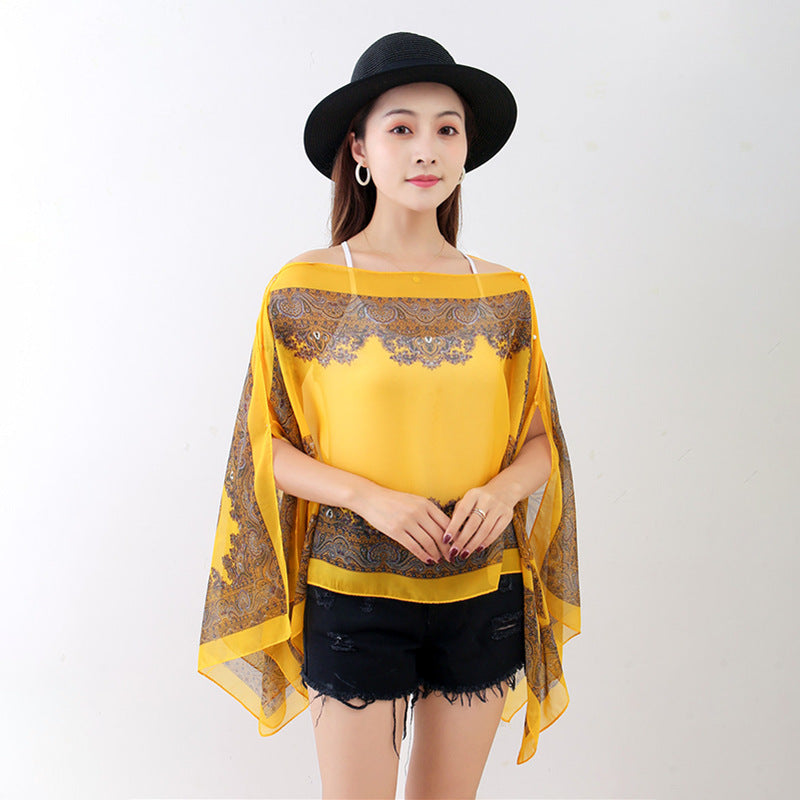 Fashionable Chiffon Breathable Pullover Shawl