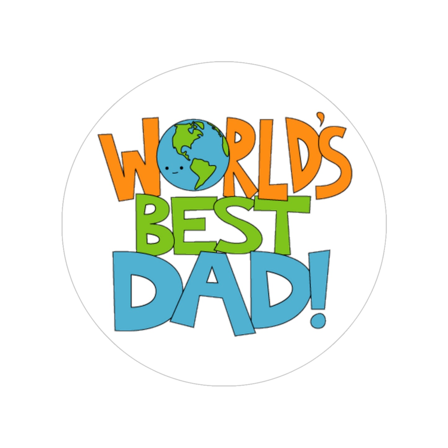 CWS Celebrations Fathers Day "World's Best Dad" Transparent Outdoor Stickers, Round, 1pcs