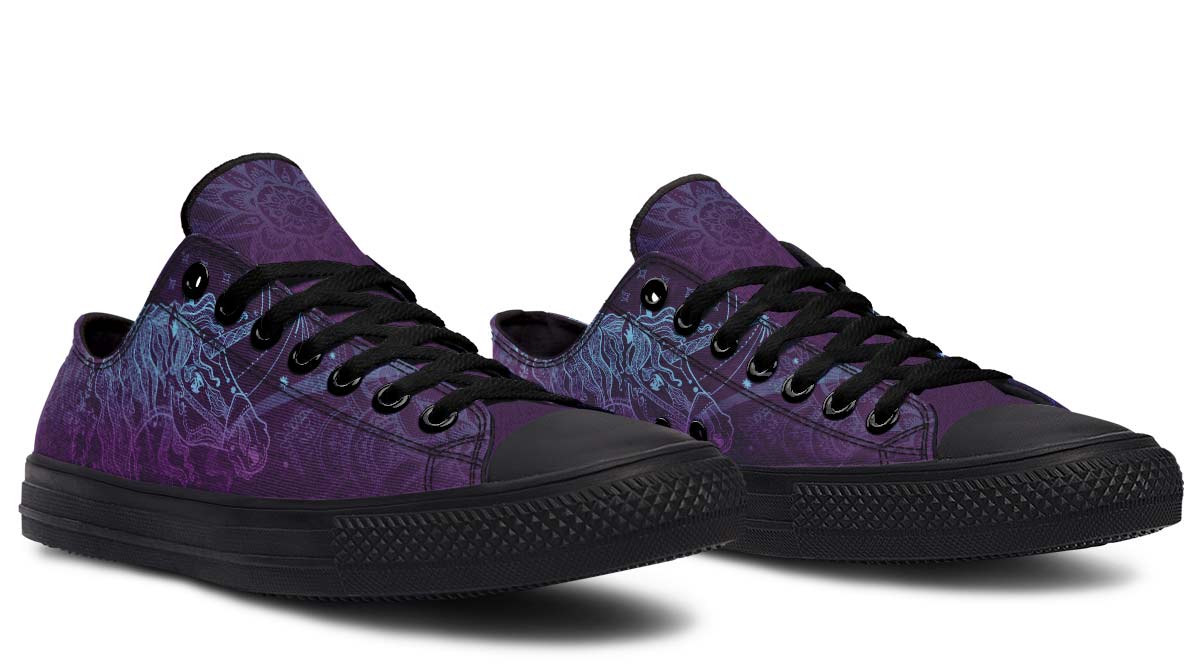 UrbanKicks Purple Unicorn Fashion Printed Couple High Top Canvas Shoes