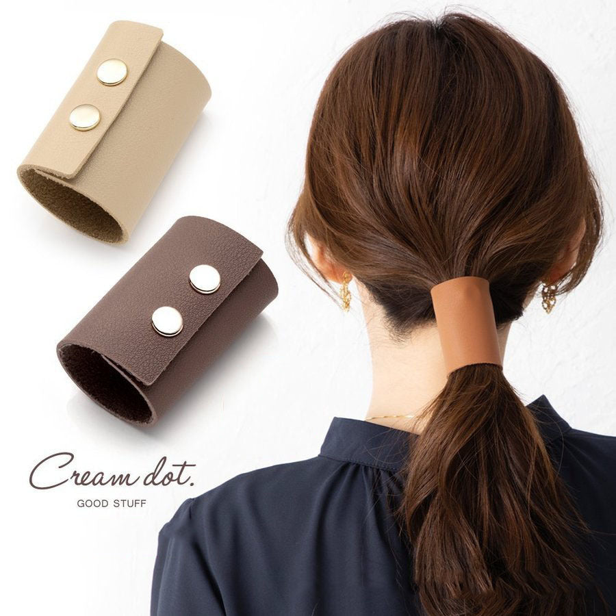 PU Leather Headband Gel Women Ponytail Clip Decoration Hair Accessories