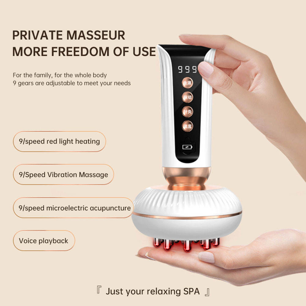 Multifunctional Electric Meridian Massage Brush EMS Heat Therapy Body Head Massager Slimming Electric Meridian Brush