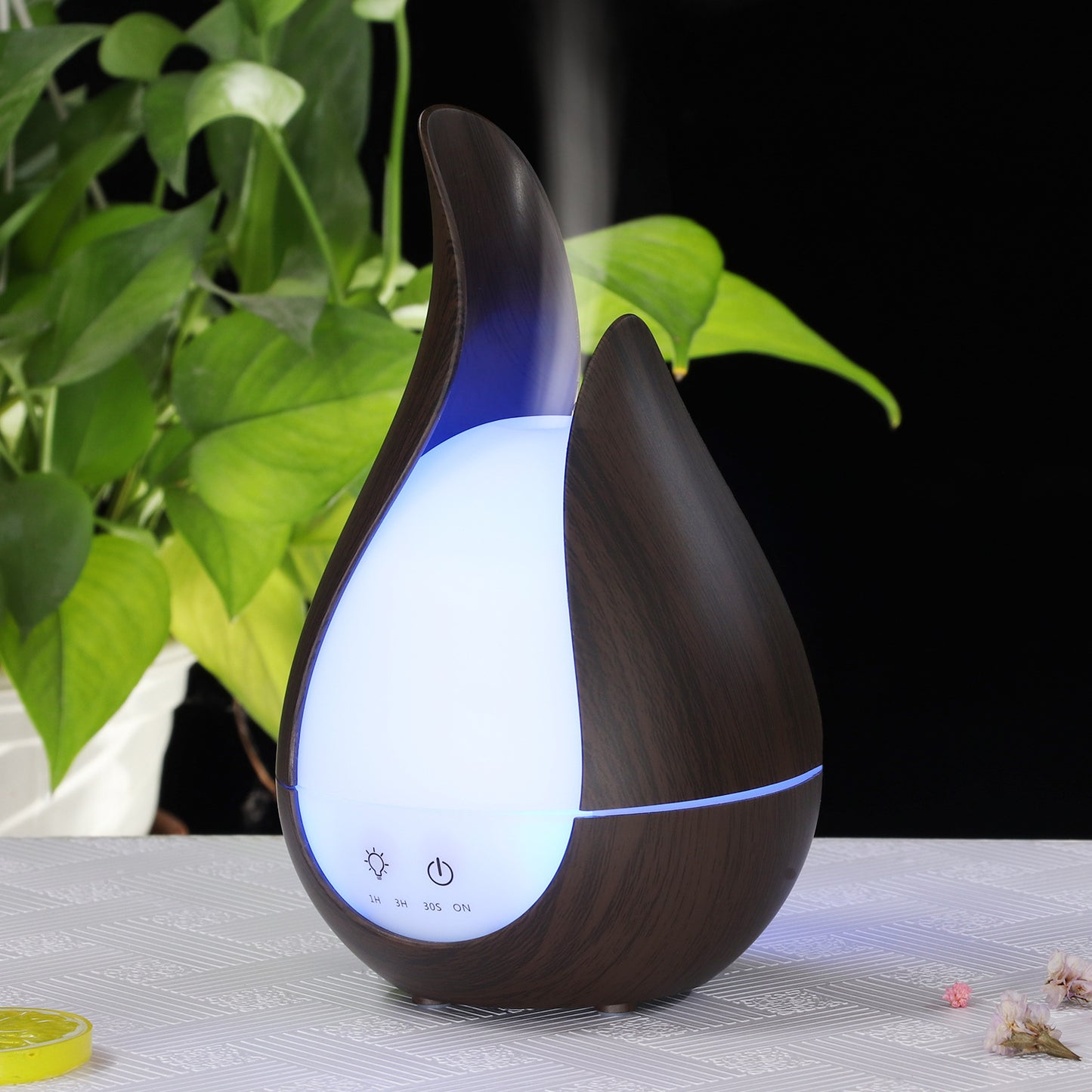 200ml Wood Grain Aroma Diffuser Ultrasonic Vase Humidifier