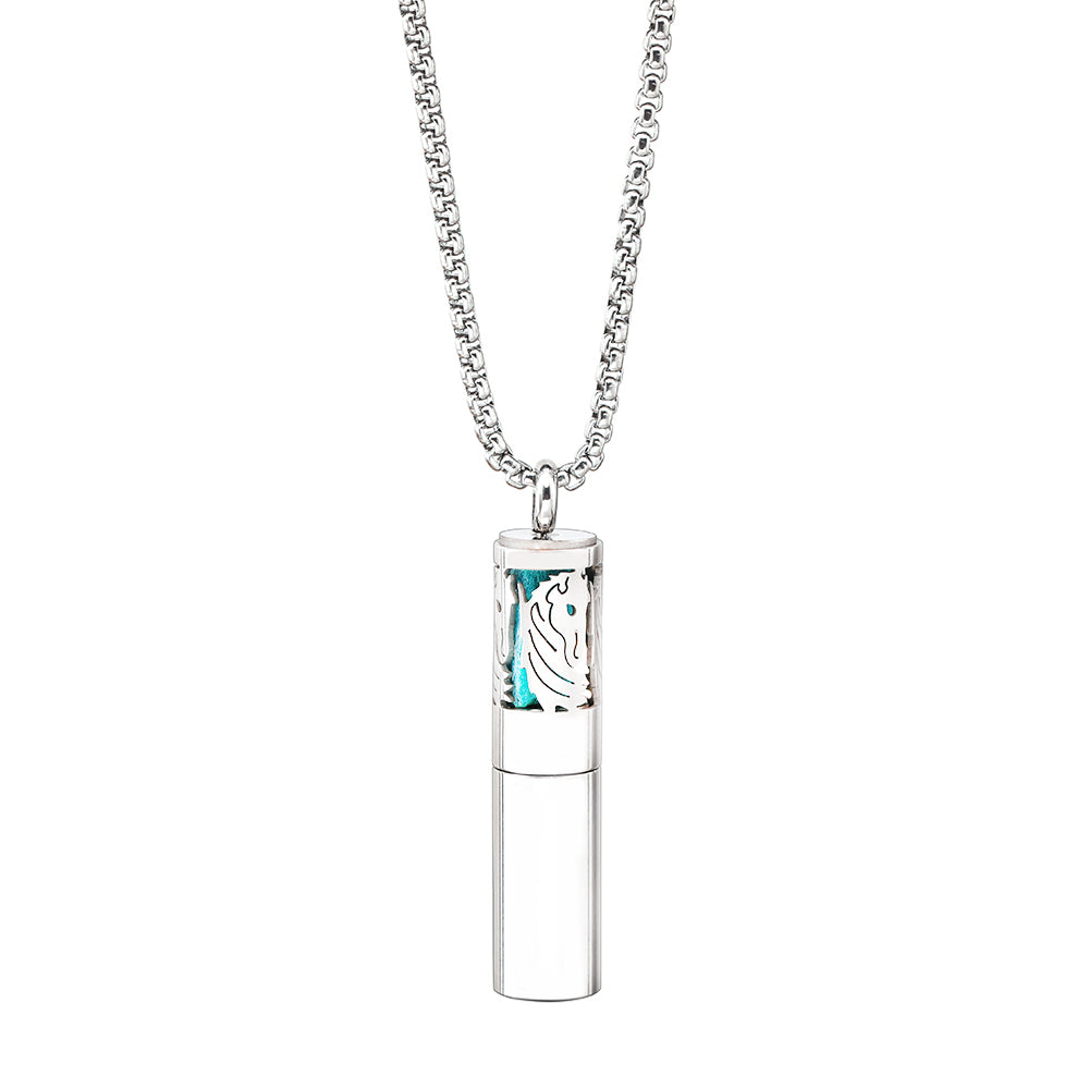 Essence Elysium: Stainless Steel Aromatherapy Pendant Perfume Necklace.