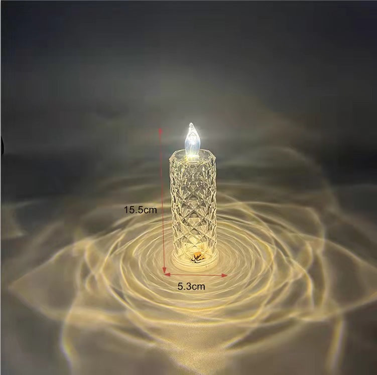 Rose Pattern Refraction Led Electronic Candle Light