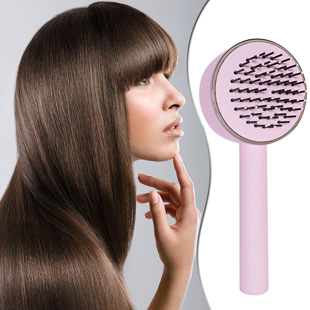 CN 3D Air Cushion Massager Brush With Retractable Bristles Self Cleaning Hair Brush Massage One-key Self-cleaning Hair Brush Anti-Static Airbag Massage Comb For Women Curly Hair Brush