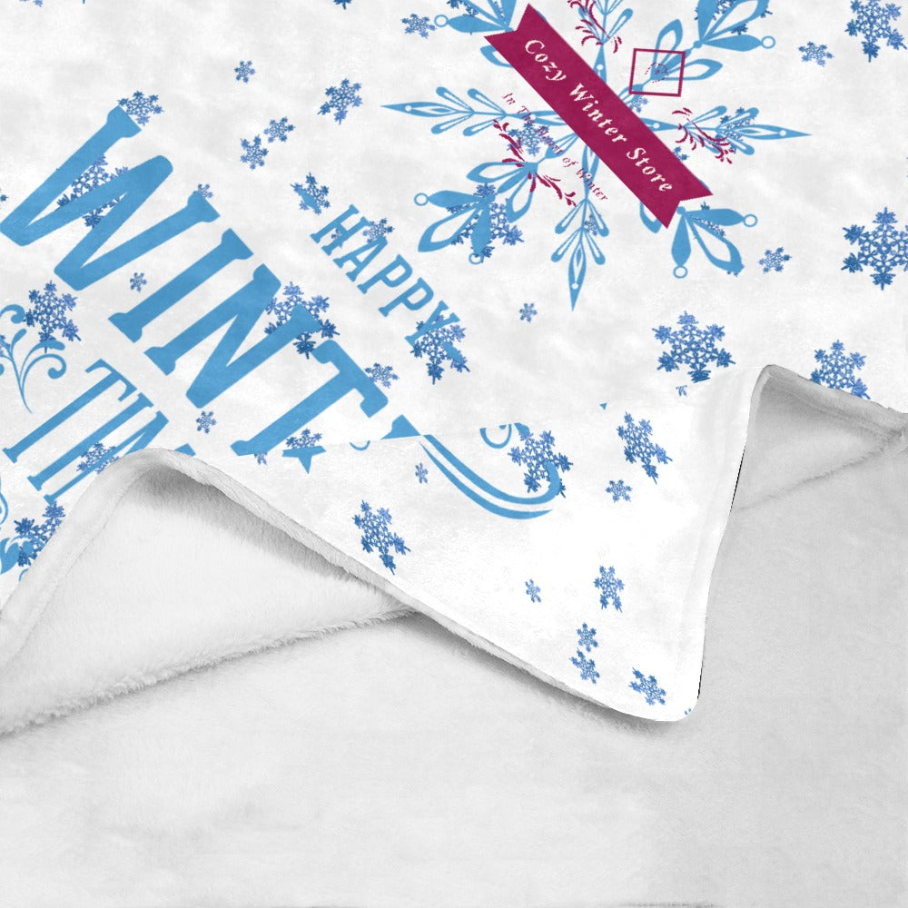 CWS Cozy Blankets " Happy Winter Time"  Ultra-Soft Micro Fleece Blanket 50" x 60"(Made In USA) by Cozy Winter Store