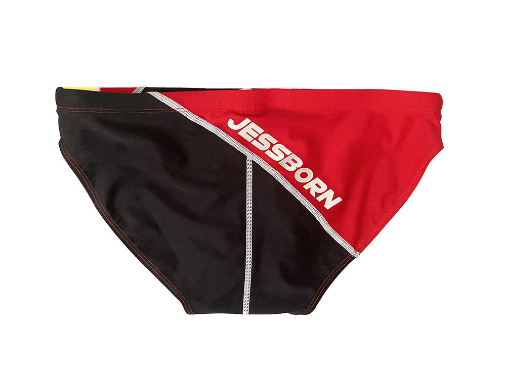 Men's Color Matching Swim Briefs Swimming Trunks