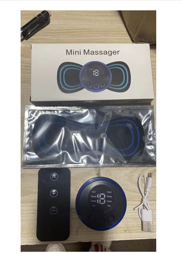 Mini-Massagekissen, intelligentes LCD-Display, Elektromassagegerät, Halswirbelsäule, Taille, Rücken, Schmetterlingsinstrumententasche