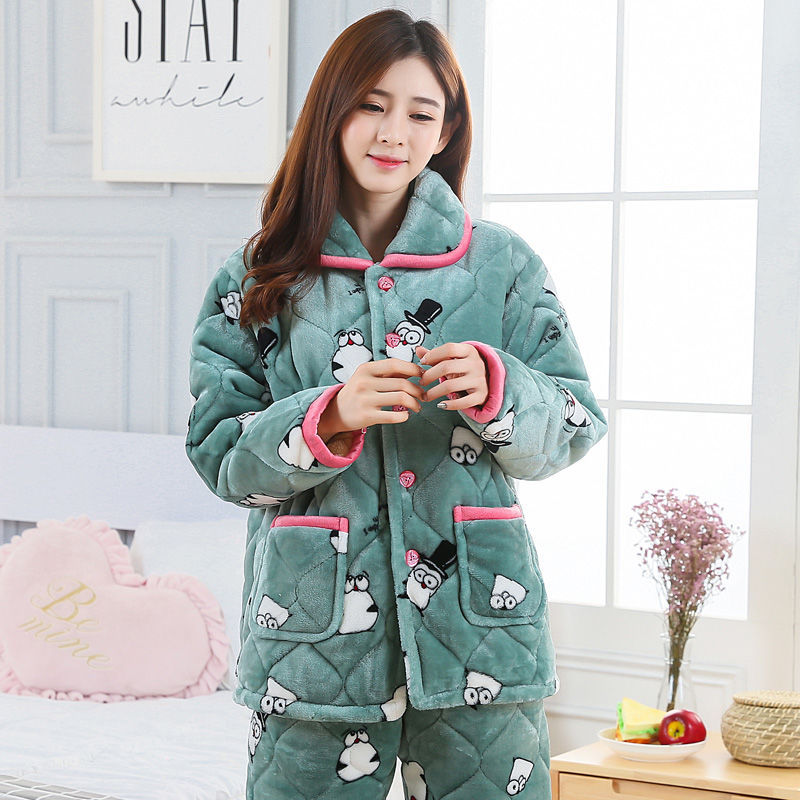 WinterLayers: Women's pajamas with thickened three layers for added warmth in winter.