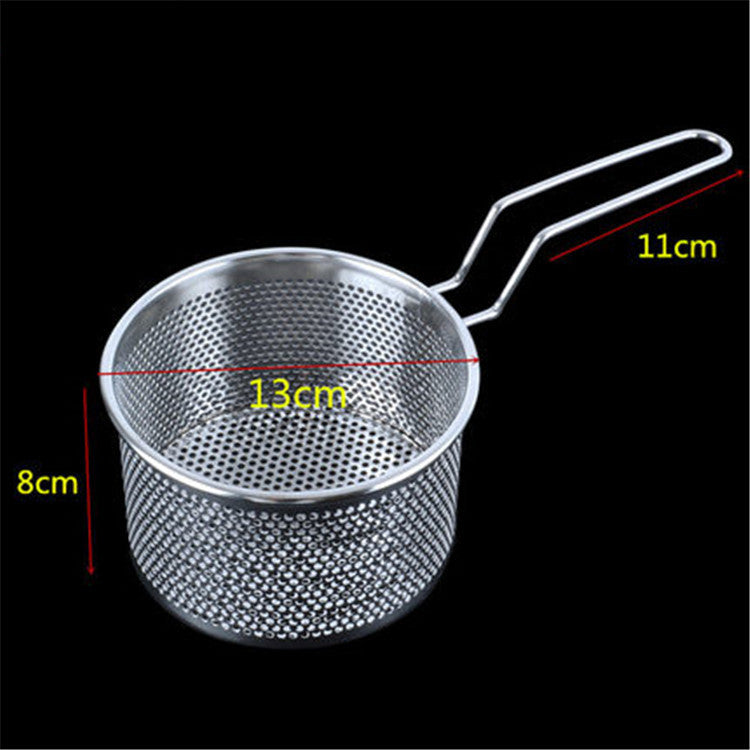 Stainless Steel Fryer Frying Basket Punching Colander Strainer Spoon