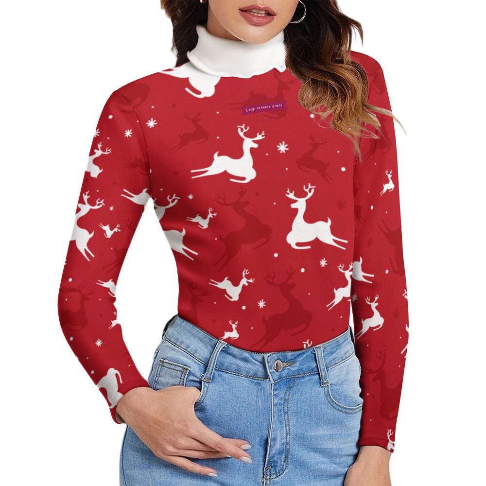 CWS Cozy Sweaters Women's Long Sleeve Lapel Sweater Festive Christmas Style by Cozy WInter Store