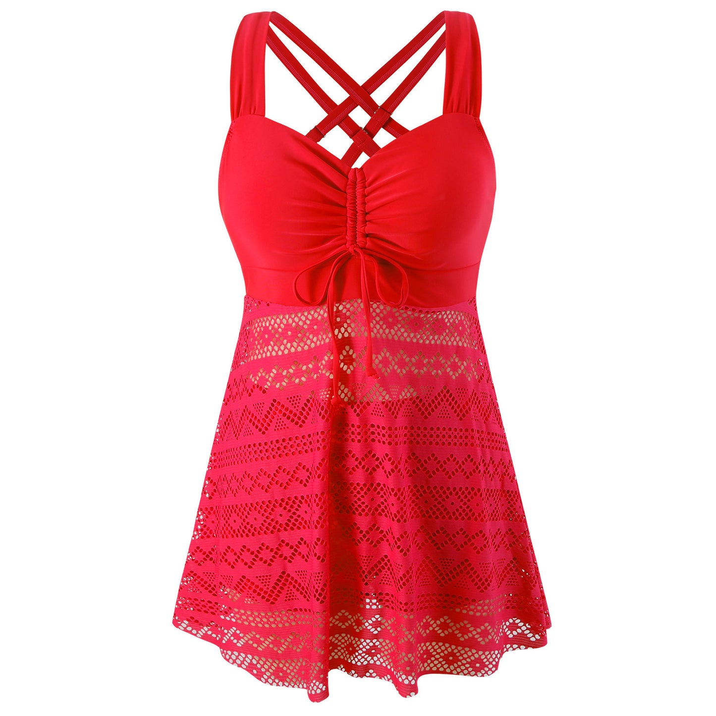 Korean Version Of Solid Color Lace One-piece Swimsuit