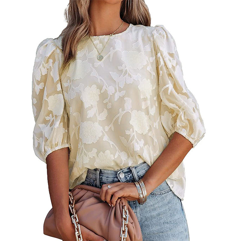 Blossom Breeze: Flower Texture Shirt